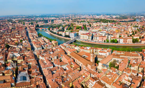 istock Verona aerial panoramic view, Italy 1192905024
