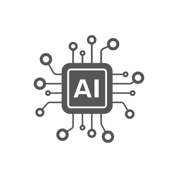 illustrazioni stock, clip art, cartoni animati e icone di tendenza di icona vettoriale del processore ai per siti web e design piatto minimalista mobile. icona della cpu mini ai in stile piatto. cpu di intelligenza artificiale mobile. eps 10 - scozia centrale