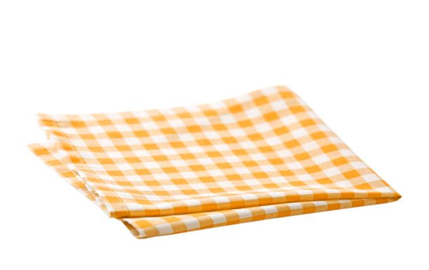 istock Yellow picnic cloth isolated,checkered towel. 1192906166