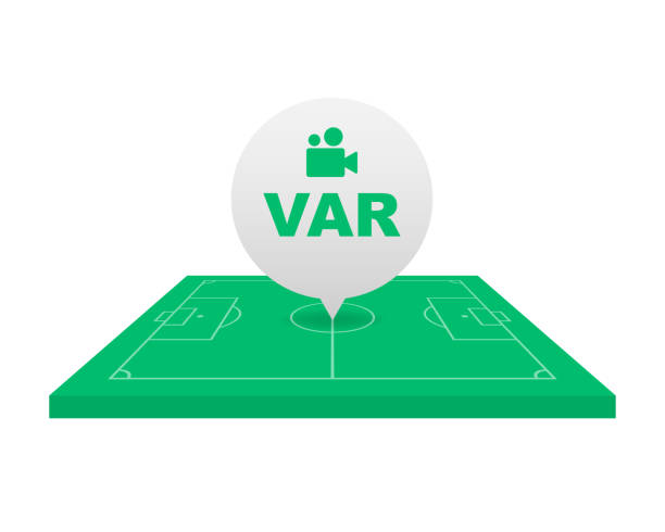 Soccer, football VAR System on the TV screen. Soccer, football VAR System on the TV screen mail clerk stock illustrations