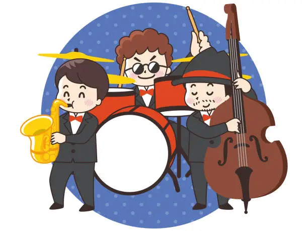 Vector illustration of jazz band to play