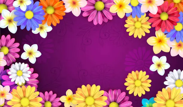 Vector illustration of Spring flowers illustration