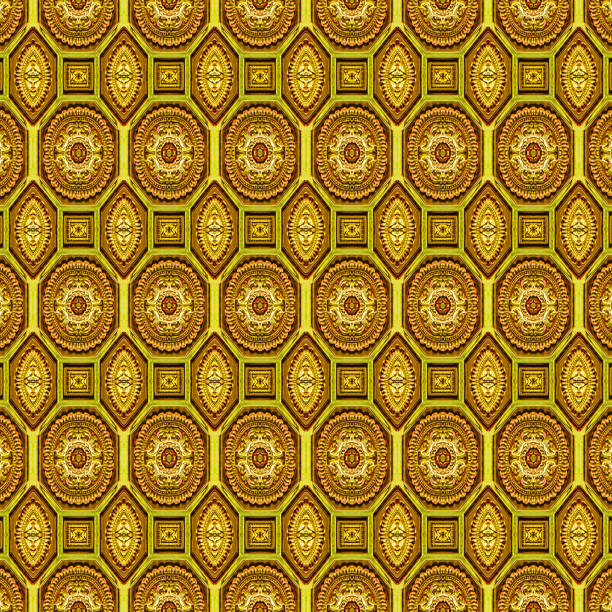 istock Golden Baroque Ornate Seamless Pattern Mosaic 1192915740