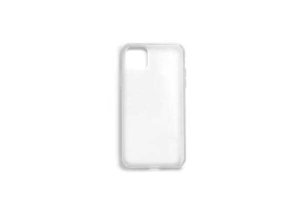 Blank transparent phone case mock up, top view