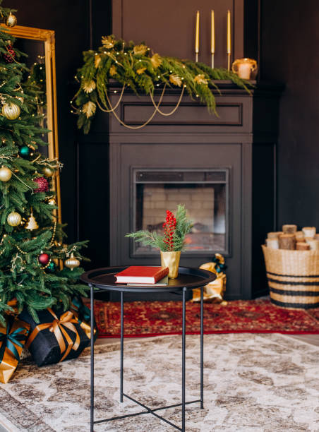 istock celebration christmas home interior black green golden 1192925461