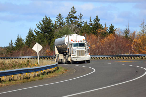 istock Semi-truck on a highway 1192925974