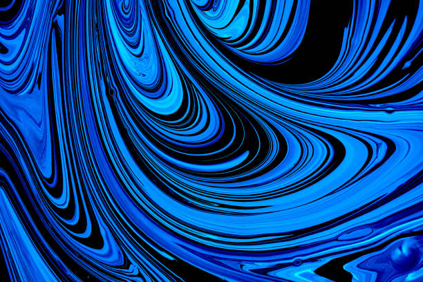 istock Abstract liquid black and blue colors outer space orbit background. Exoplanet cosmic sea pattern, paint stains 1192935446