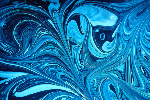 istock Abstract liquid blue colors outer space background. Exoplanet cosmic sea pattern, paint stains 1192935497