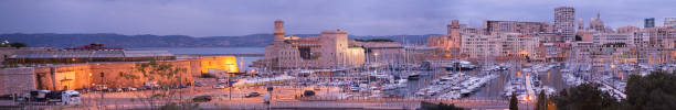 Panoramic panoramic view at sunset in Marseille, France