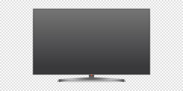 Smart Tv Modern 4K smart tv, isolated on transparent background. Vector illustration. full hd format stock illustrations