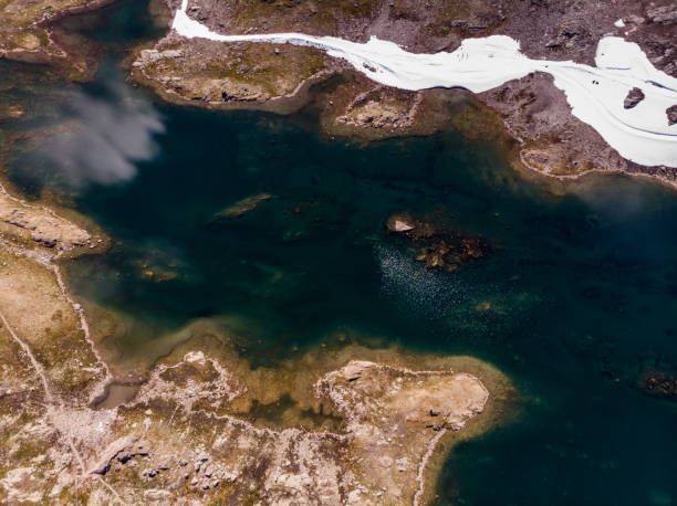istock Aerial view. Water and rocks 1192940096