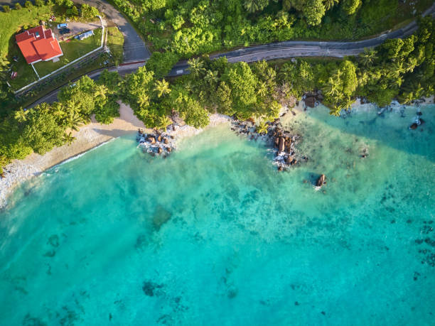 istock Beach at Seychelles aerial top view 1192940286