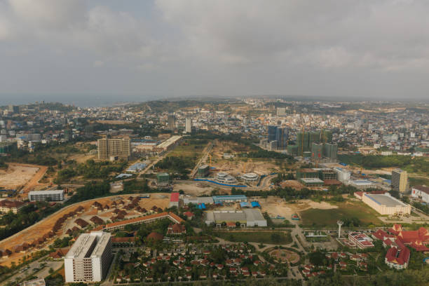istock Hotels Construction site in Sihanoukville Drone shot 1192944679