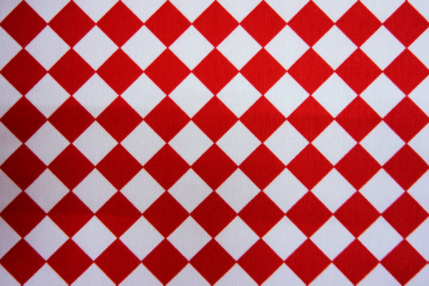istock Tablecloth checkered red and white texture background, high detailed 1192944738