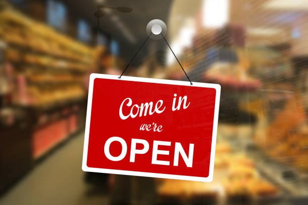 istock Shop store open sign 1192945989