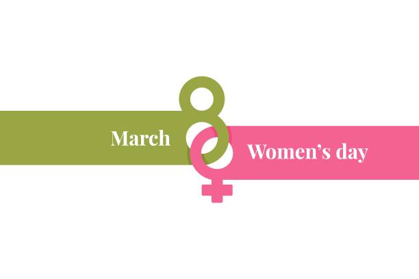 8 march banner. Womens day card on white background vector art illustration