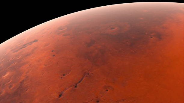 istock Flying over the surface of the planet Mars, computer generated. 3d rendering of realistic cosmic background. Elements of this image are presented by NASA 1192946329