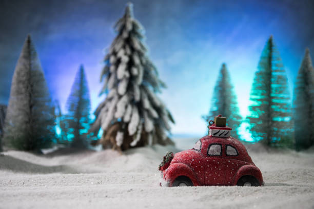 istock Traditional holiday attributes on snow. Creative artwork decorations. Empty space for your text 1192948177