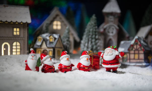 istock Traditional holiday attributes on snow. Creative artwork decorations. Empty space for your text 1192948221