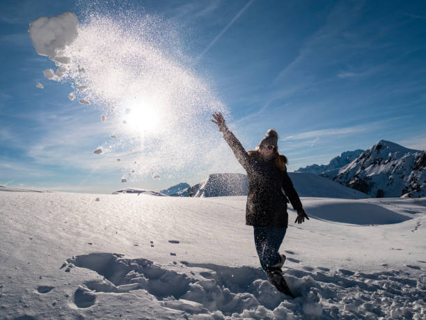 istock Snowball fight on the Dolomites 1192955185