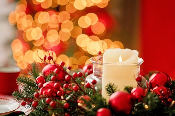 istock Christmas advent pine wreath festively decorated background 1192956376