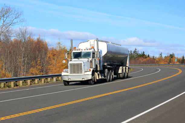 istock Semi-truck on a highway 1192968674
