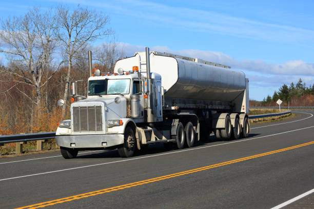 istock Semi-truck on a highway 1192968736