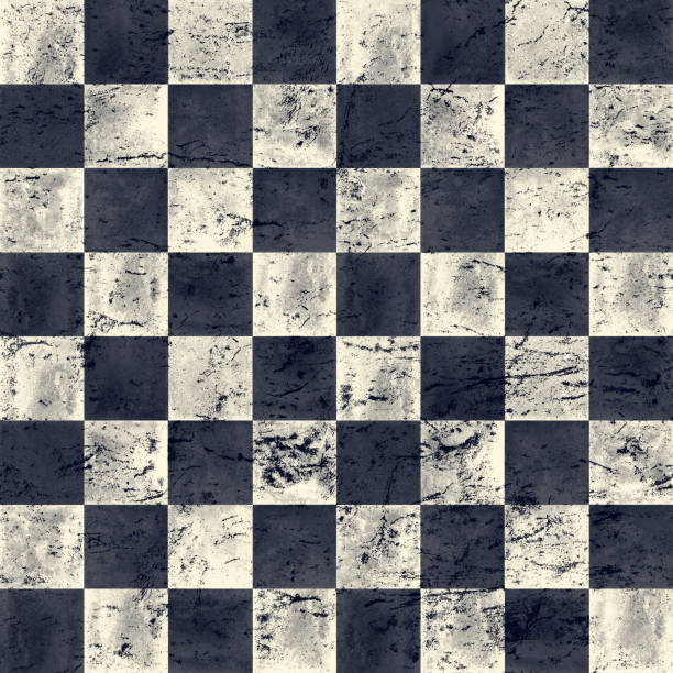 istock Black blue navy and beige checkered vintage grunge plaid seamless texture. Watercolor hand drawn pattern 1192969455