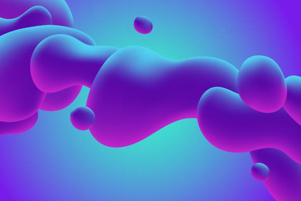 illustrations, cliparts, dessins animés et icônes de contexte abstrait de multicolors de fluide - image stéréoscopique