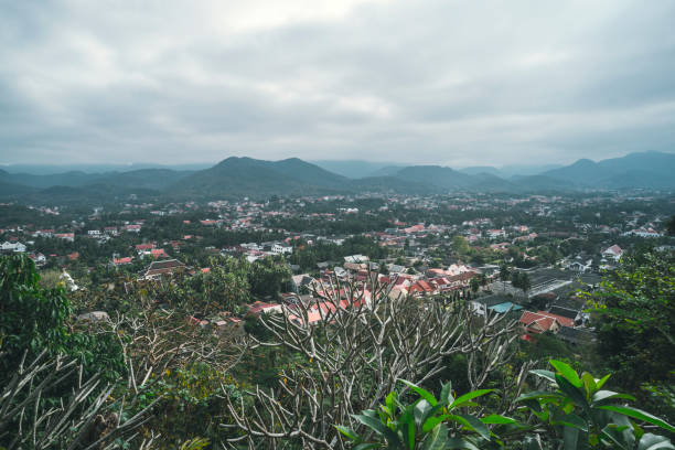istock Viewpoint landscape in luang prabang, Laos from Phu Si temple. 1192980349