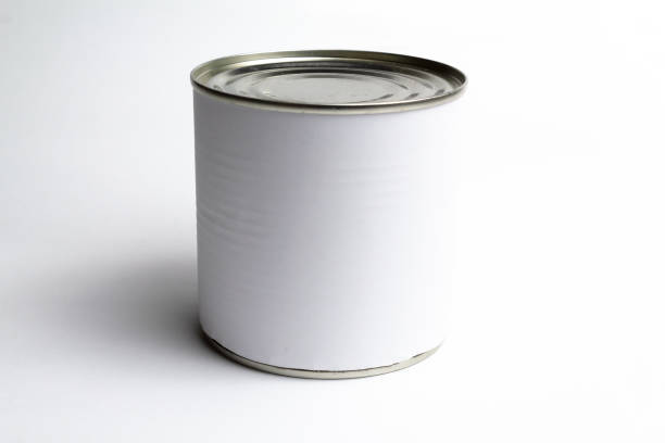 istock Steel canned tin can on a white background.