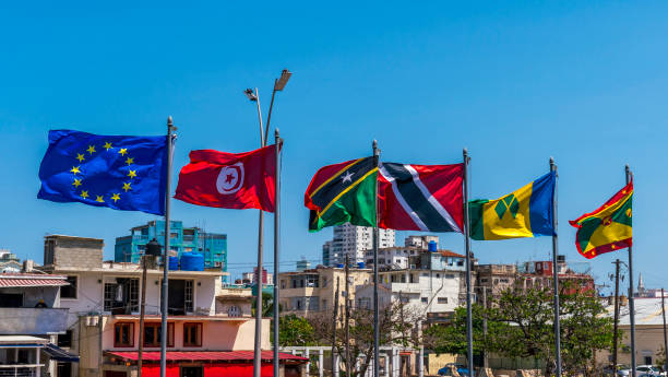 istock Havana Cuba. Various Flags Of Different States. 1192986209