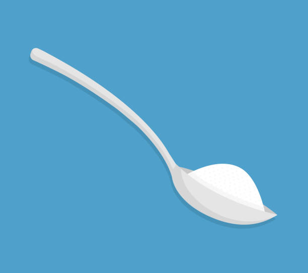 ложка с сахаром, солью, мукой или другим ингредиентом значок - sugar spoon salt teaspoon stock illustrations