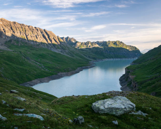 Lake of Ten in Swiss Alps. stock photo