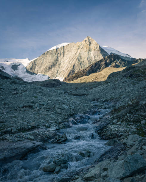 Mont Blanc de Cheilon in Swiss Alps. stock photo