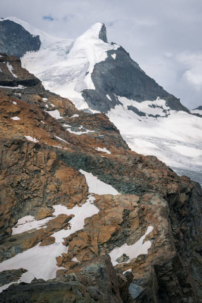 Adlerhorn in Swiss Alps near Zermatt. stock photo
