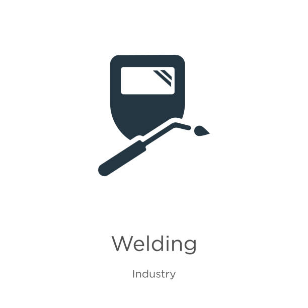 Welding icon vector. Trendy flat welding icon from industry collection isolated on white background. Vector illustration can be used for web and mobile graphic design, logo, eps10 Welding icon vector. Trendy flat welding icon from industry collection isolated on white background. Vector illustration can be used for web and mobile graphic design, logo, eps10 welder stock illustrations