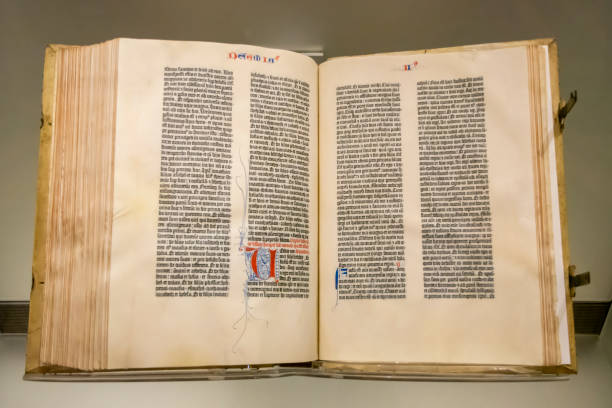Gutenberg Bible At The Library Of Congress Stock Photo - Download Image Now  - Gutenberg Bible, Bible, Capitol Hill