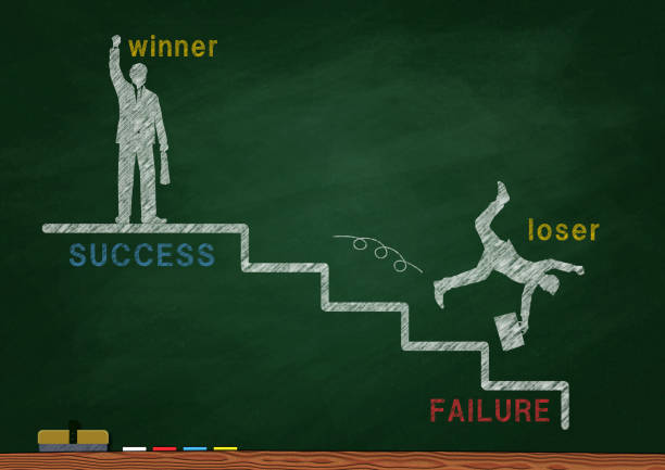 Business concept drawn on blackboard