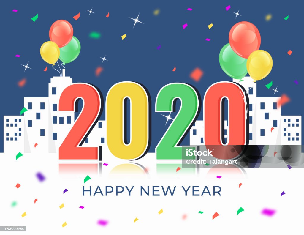 Happy New Year 2020 Vector Illustration Stock Illustration ...