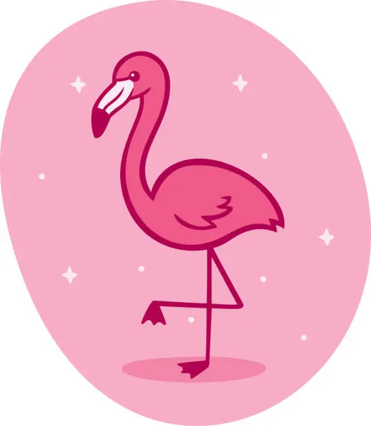 Vector illustration of Flamingo Doodle