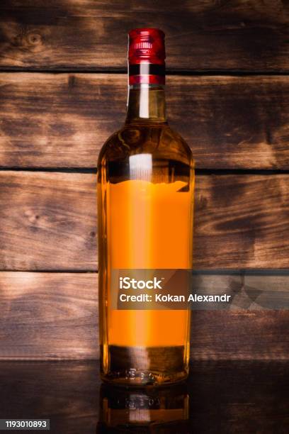 Full Whiskey Bottle Stock Photo - Download Image Now - Alcohol - Drink, Blank, Bottle