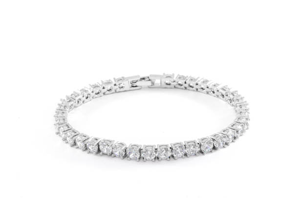 Jewelry diamond bracelet Jewelry diamond bracelet on the white background. bracelet photos stock pictures, royalty-free photos & images