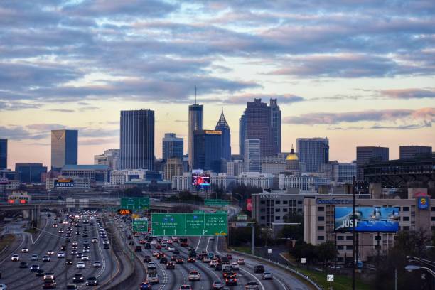 istock Downtown Atlanta skyline and highway traffic during Sunset 1193012184