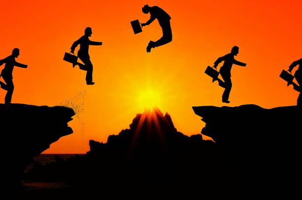 istock Silhouette of businessman to challenge 1193015295