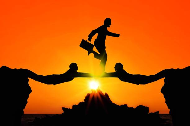 istock Silhouette of businessman to challenge 1193015384