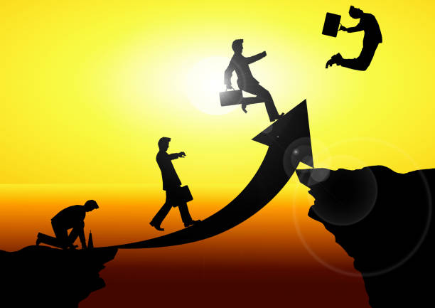 Silhouette of businessman to challenge