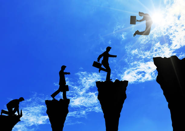 istock Silhouette of businessman to challenge 1193016504