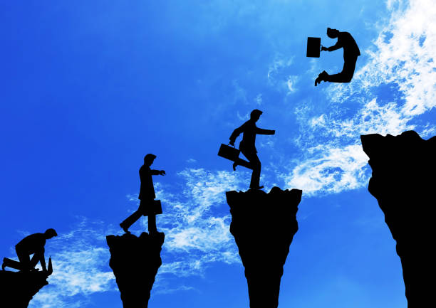 istock Silhouette of businessman to challenge 1193017155