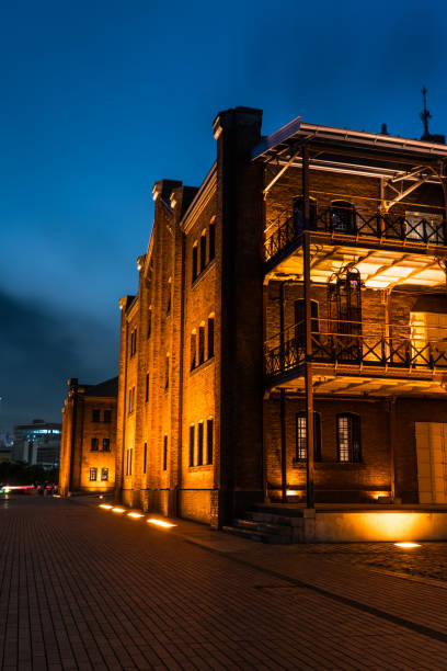 istock Twilight of a red brick warehouse 1193020565